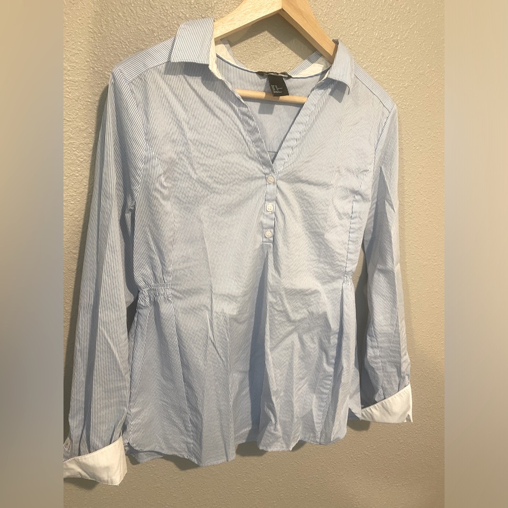 H&M Mama collared pinstripe maternity blouse